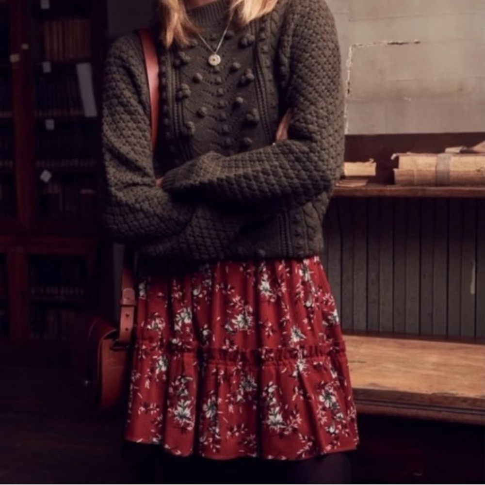 Sezane Caroline Skirt in Folk Tomette Print